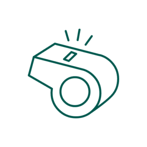 Icon, dark green, whistle